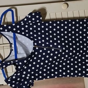 Off the shoulder polka dot summer blouse